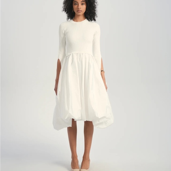 Aleeza Paris Dresses & Skirts - NWT Aleeza Paris Ivory Celeste Knit Bubble Dress Size XL